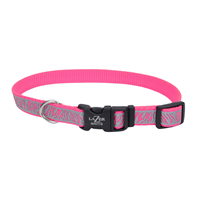 Coastal Lazer Brite Pink Zebra Reflective Dog Collar  I011629b
