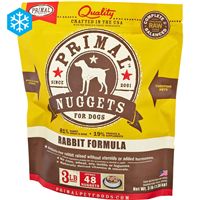 Primal Raw Frozen Nuggets for Dogs Rabbit Formula 3 lbs