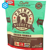 Primal Raw Frozen Nuggets for Dogs Chicken Formula 3 lbs