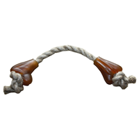 Indipets All Natural Rubber Bone With Jute Rope Dog Toy