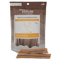 TropiClean Enticers Teeth Cleaning Sticks for Dogs Honey Marinated Chicken Flavor 12ct