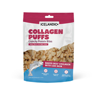 Icelandic+ Collagen Puffs Crunchy Protein Bites Baked Beef Collagen with Cod Skin Dog Treats