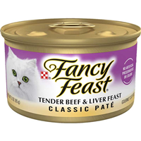 Fancy Feast Classic Paté Tender Beef and Liver Gourmet Cat Food 3oz 79528