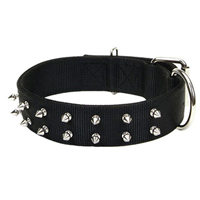 Coastal® Macho Dog® Black Double-Ply Nylon Spiked Collar with Roller Buckle 342201b