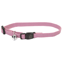 New Earth Soy Adjustable Cat Collar With Bell Rose Pink 3/8" x 8-12"  716211