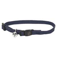 New Earth Soy Adjustable Cat Collar With Bell Indigo Blue 3/8" x 8-12" 716213