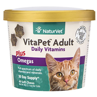 NaturVet® VitaPet™ Adult Plus Omegas Cat Soft Chew Cup 60ct I007829