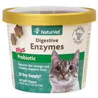 NaturVet® Digestive Enzymes Plus Probiotic Soft Chews for Cats 60ct I007833
