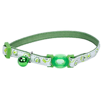 Coastal® Safe Cat® Glow in the Dark Adjustable Breakaway Collar Lime Skulls I008467