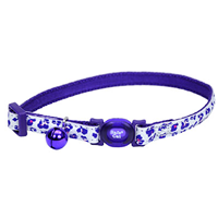 Coastal® Safe Cat® Glow in the Dark Adjustable Breakaway Collar Purple Leopard I008469