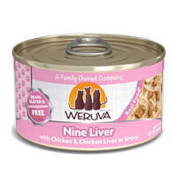 WERUVA Nine Liver with Chicken and Chicken Liver in Gravy Canned Cat Food 111511b