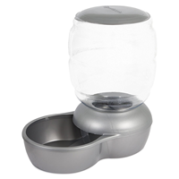 Petmate Replendish Feeder with Microban Pearl Silver Gray 147401e