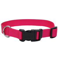 Coastal Adjustable Dog Collar with Plastic Buckle Pink Flamingo 1" x 14"-20" I006328