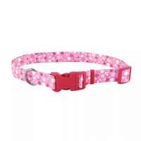 Coastal Adjustable Styles Dog Collar with Buckle Polka Dot Pink 3/8” x 8”-12” 36182