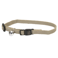 Coastal New Earth Soy Adjustable Breakaway Cat Collar with Bell 3/8” x 8-12” Olive  716212