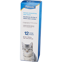 Petmate Hi Back Drawstring Litter Liners Large 12 count 7804