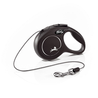 Flexi New Classic Retractable Extra Small Cord Leash 10 ft Black  I000520