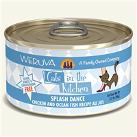 WERUVA Cats in the Kitchen Splash Dance - Chicken & Ocean Fish Recipe Au Jus Canned Cat Food 3.2 oz I003055
