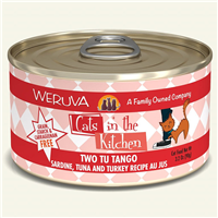 WERUVA Cats in the Kitchen Two Tu Tango - Sardine, Tuna and Turkey Recipe Au Jus Canned Cat Food 3.2 oz I003062