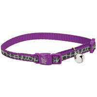 Coastal® Lazer Brite® Reflective Adjustable Breakaway Cat Collar Purple Animal Print  I008884