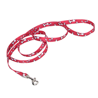 Coastal Styles Dog Leash Red Bones  I012243b