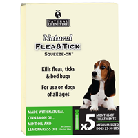 Natural Flea & Tick Topical Med Dogs 25-50 lb. 5 Pk. I014542