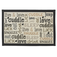 PetRageous Cuddles Tapestry Placemat Natural/Black I016745