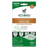 Vet’s + Best Flea & Tick Spot-On Medium For Dogs 16-40 lbs 4 ct  I016998