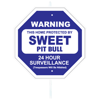 Warning Sweet Pit Bull Garden Sign I017120