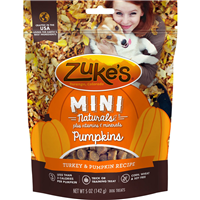 Zuke’s Mini Naturals Pumpkins Turkey & Pumpkin Recipe Dog Treats 5 oz  I017542
