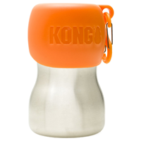KONG H20 Stainless Steel Dog Wate Bottle Orange 9.5 oz. I018195