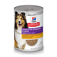 Hill’s Science Diet Adult Sensitive Stomach & Skin Chicken & Vegetable Entrée Dog Food 12.8 oz I019168