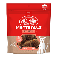 Wag More Bark Less Meatballs Beef Recipe Dog Treats 14 oz  I019188