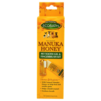 EcoBath Manuka Honey Pet Tooth Gel & Fingerbrush Kit I019242