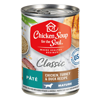 Chicken Soup for the Soul Mature Classic Pate Chicken, Turkey & Duck Recipe  Canned Dog Food 13 oz. I019986