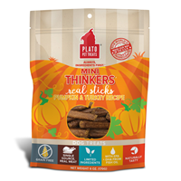 Plato Pet Treats Mini Thinkers Real Sticks Pumpkin & Turkey Recipe Dog Treats 6 oz.  I020667