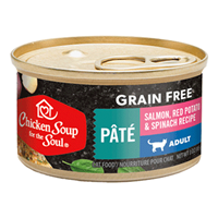 Chicken Soup for the Soul Grain Free Salmon, Red Potato & Spinach Recipe Pate Canned Cat Food 3 oz. I021163