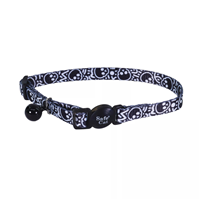 Coastal Safe Cat Black Skulls Fashion Adjustable Breakaway Collar 3/8" x 8"-12" 729283