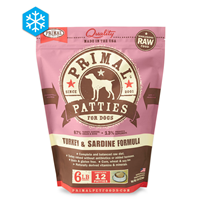 Primal Wholesome Raw Patties for Dogs Turkey & Sardine Formula 6 lb. 922519