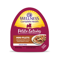 Petite Entrees Mini-Filets Roasted Beef, Carrots & Red Peppers in Gravy Dog Food 3oz Tub I007359