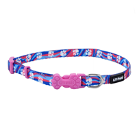 Coastal Li&lsquo;l Pals Light Blue with Paw Print Adjustable Patterned Dog Collar  35172b