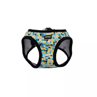 Coastal Li&lsquo;l Pals Teal, Yellow & Gray Stain Glass Canvas Adjustable Dog Harness I019036b