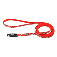 Coastal Li&lsquo;l Pals Red with Bones & Triangles Reflective Dog Leash 3/8" X 6&lsquo; I019050