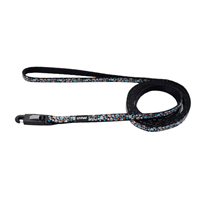 Coastal Li&lsquo;l Pals Black with Teal & Orange Paws Dog Leash I019053