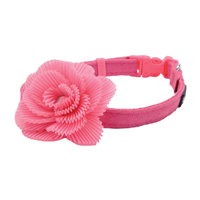 Coastal Li&lsquo;l Pals Pink with Pink Flower Microfiber Dog Collar I019062