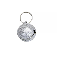 Coastal Silver Round Frosted Designer Cat Bell I019092