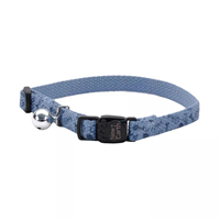 Coastal New Earth Soy Adjustable Breakaway Cat Collar Slate with Fish 3/8" X 8"-12" I019300