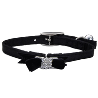 Coastal Li&lsquo;l Pals Black Silk Safety Kitten Collar with Bow 3/8" x 8" I019311
