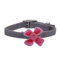 Coastal Li&lsquo;l Pals Pink & Grey Safety Kitten Collar with Bow 3/8" x 8" I019312