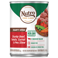 Nutro Hearty Stew Chunky Beef, Tomato, Carrot & Pea Stew Dog Food 12.5 oz  I019509